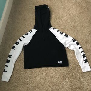 RARE PINK Nation Black Cropped Sweatshirt